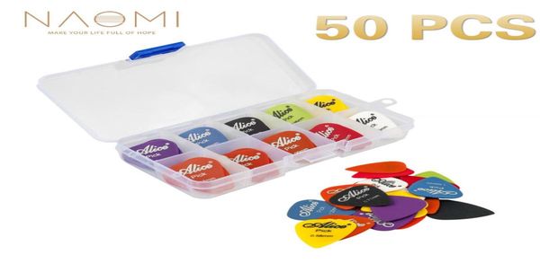 

naomi guitar picks 50pcs acoustic electric guitar picks plectrums pick case assorted random thickness guitar parts accessories1012939
