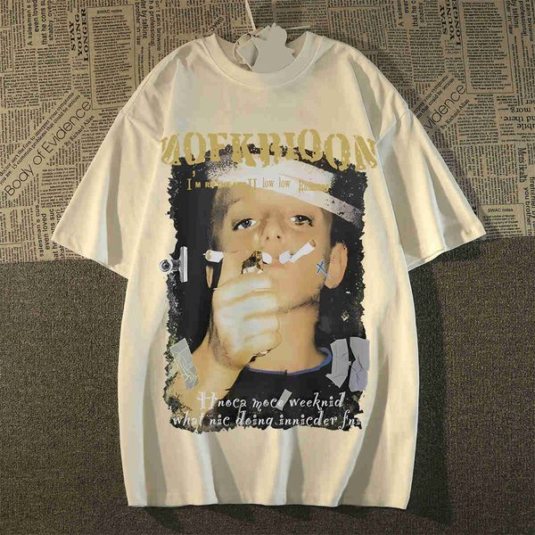 

galleries european and american fashion explosion street hip-hop smoking portrait printing for male and female couples vintage cotton short, White;black