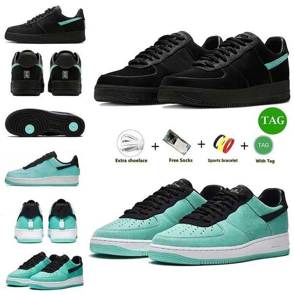 

with box designer casual shoes low cut triple white af1 platform skate airforce 1 tiffany x one university blue panda men women skeleton sne, Black
