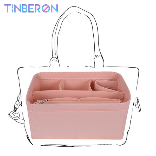 

cosmetic bags cases tinberon large medium small felt cloth insert bag organizer travel makeup cosmetic inner bag woman bag arrange storage a