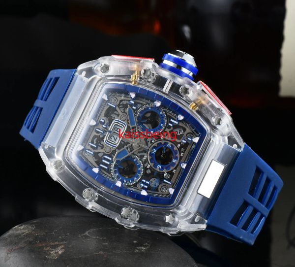 

2022 fashion style luxury sport quartz business transparent silicone watch man calendar wristwatch date models brand new law, Slivery;golden