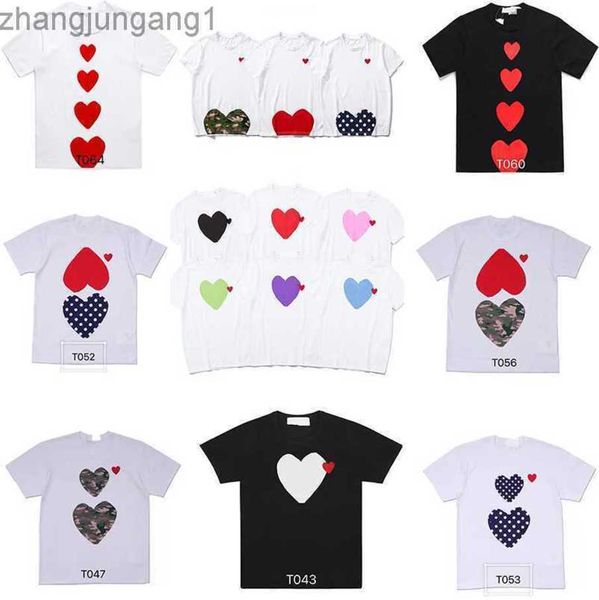 

esigner commes des garcons t shirt cdgs play t shirts mens t shirt japanese red love shirt men's womens commes complete label tshirt, White;black