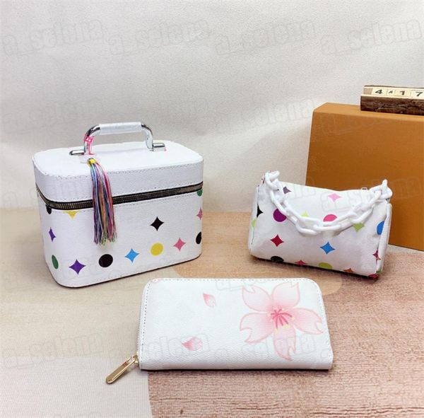 

3pcs cosmetic box lady bucket bag for women classic cosmetic case women bag set tote handbag purse makeup case purse7317098