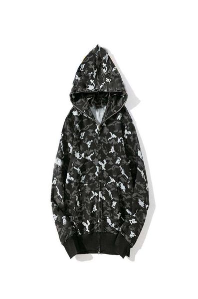 

new men jaw camo bathing camouflage ape full zipper hoodie sweats coat jacket l5781254, Black