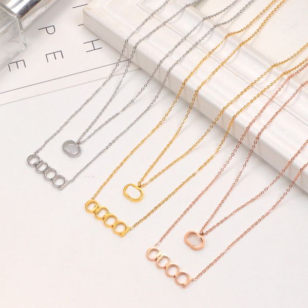 

brand pendant necklace double alphabet designfor women silver necklaces vintage design gift long chaincouple family jewelry necklace celtic