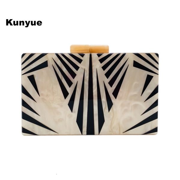 

evening bags wallet brand designer vein pattern messenger bag fashion print acrylic cute clutch purse shoulder chain handbags 230729