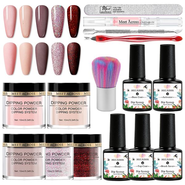

nail glitter meet across dipping nail powders set nude series dip nail art glitter powder natural dry dippping system powder kit decor 23072, Silver;gold