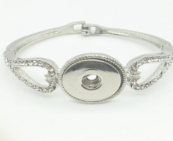 

womens fashion rhinestone snaps button silver ginger snaps jewelry bracelet fit interchangeable 18mm snap charm6365762, Golden;silver