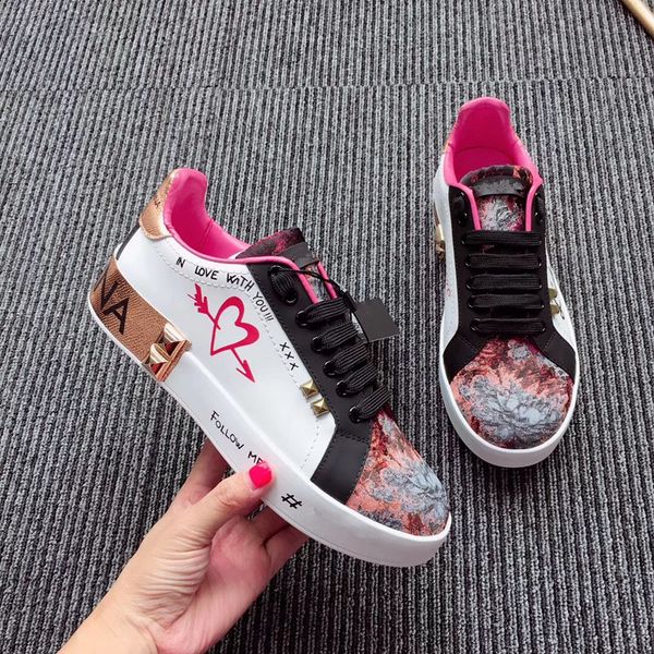 

thick soled casual shoes women platform travel leather lace-up sneaker cowhide fashion lady letters flat designer running trainers men 0725, Black