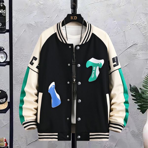 

mens jackets letter baseball uniform varsity jacket single breasted warm couples women men varsity coats, Black;brown