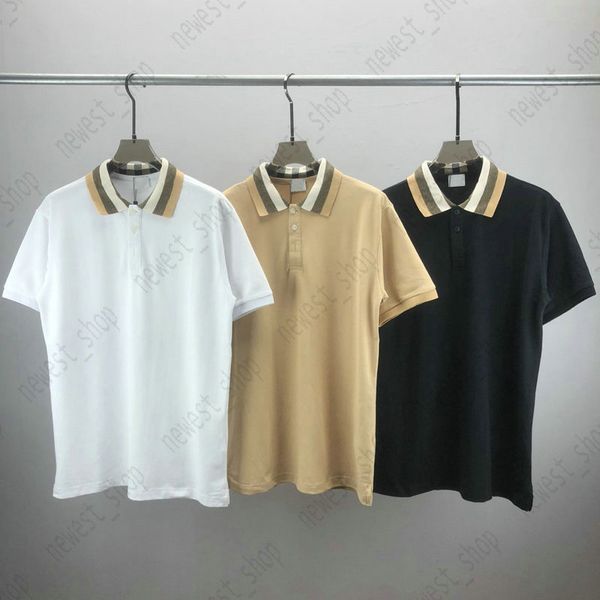 

2023 summer mens plus polos t shirt tees high men designer tshirt london england striped checkd khaki polo shirts t-shirts casual lturndown, Black;brown