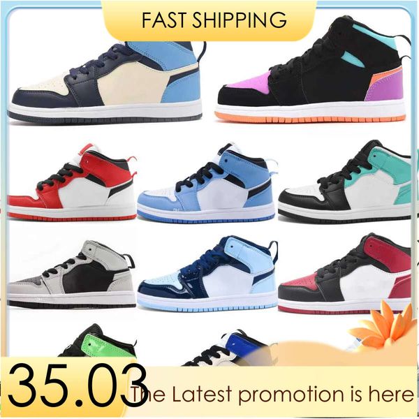 

jumpman 1 candy baby kids basketball shoes girls boys black white university blue obsidian patent unc retros pine green fearless hyper