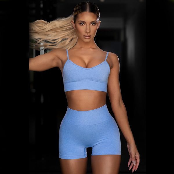 

aselnn two piece set women refiective spaghetti strap crop and biker shorts suit summer clothes for woman workout, White