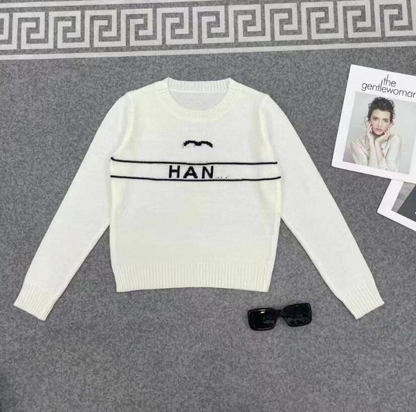

designer sweater women's autumn round neck fashion long sleeve women high end jacquard cardigan knitting sweaters coats, White;black