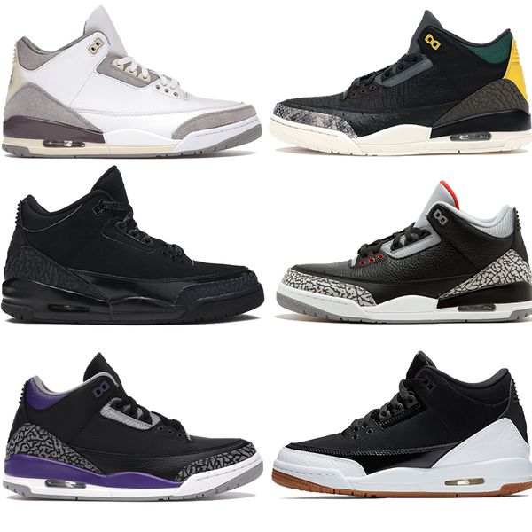 

designer jumpman 3 basketball shoes men 3s black cat cement chlorophyll cool grey fire red denim fragment sample mens shoe men shoes tinker