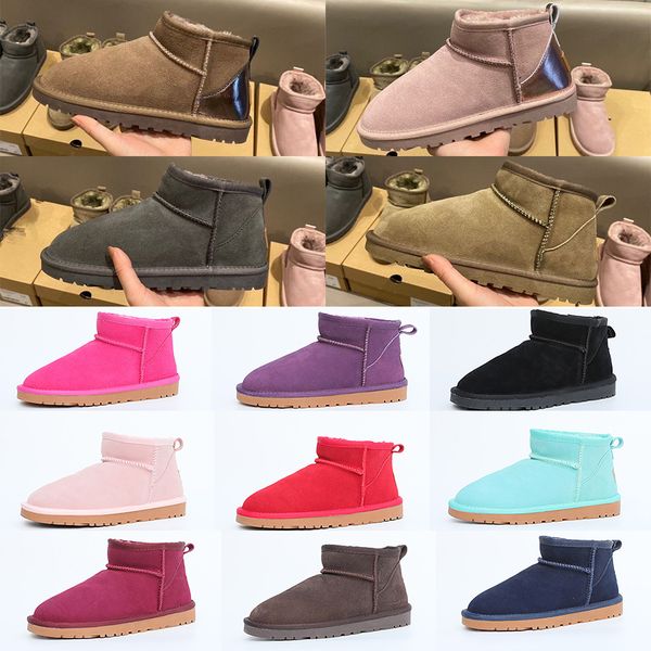 

boots women ultra mini snow boots winter designer big red booties ankle soft comfortable sheepskin keep warm plush nice gifts uggitys tasman, Black