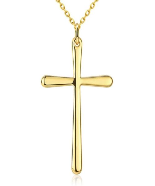 

18k gold plated cross pendant necklace fashion jewelry christmas gifts for women good quality 4691614, Silver