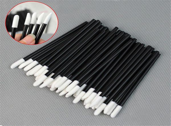 

50pcs set disposable lip brush gloss wands applicator cosmetic tool black color makeup supply2299438
