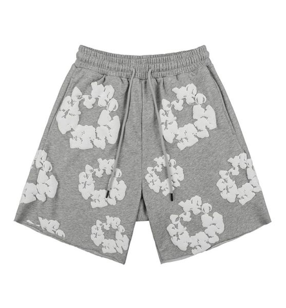 

foam shorts pants drawstring casual terry five point sweatpants mens hip hop loose summer shorts9071633, Black