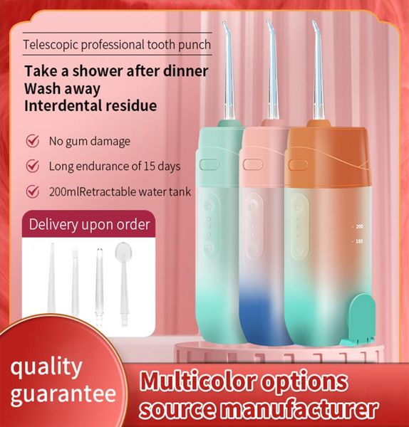 

smart electric tooth oral irrigator portable household handheld pulse water floss retractable cleaner1307043