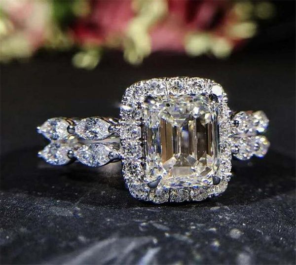

zircon princess ring geometric shape set zircon wedding ring banqueting jewelry for women proposing diamond ring1364348, Silver