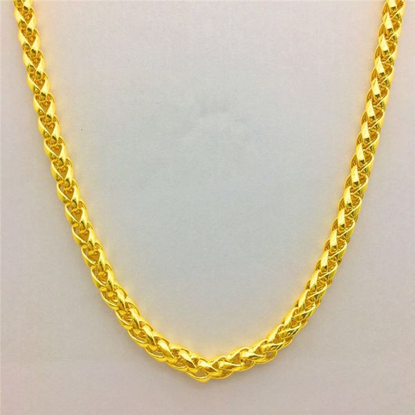 

strands strings fashion luxury thailand sand gold 14k necklace thick yellow gold chain necklace for women men wedding engagement jewelry gif, Black