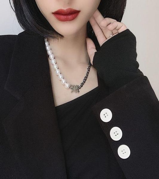 

misbhv pearl letter choker necklace for women harajuku streetwear chain necklace metal collar2922105, Silver