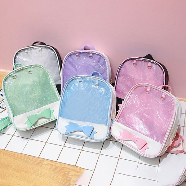 

school bags clear transparent backpacks women harajuku bow-knot itabags bags school bags for teenager girls designer ita bag bookbag bolsa 2