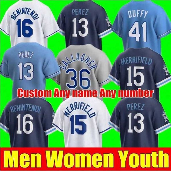 

2023 s-4xl custom bobby witt jr. jersey patrick mahomes george brett salvador perez mj melendez whit merrifield royals andrew benintendi bas, Blue;black