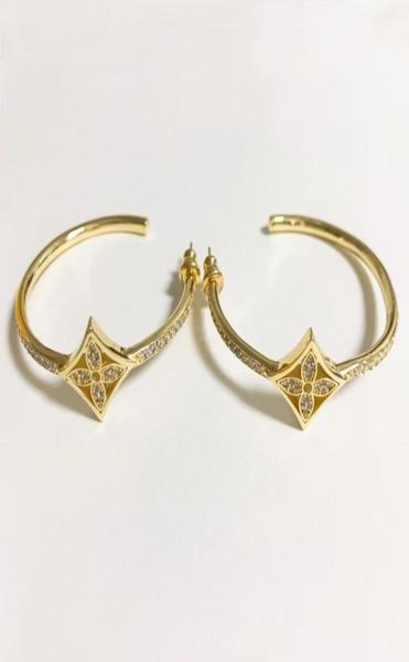 

2022 luxury designer hoop brand colorful gem earrings letters women039s party wedding couple gifts jewelry 925 sil4141423144, Golden;silver