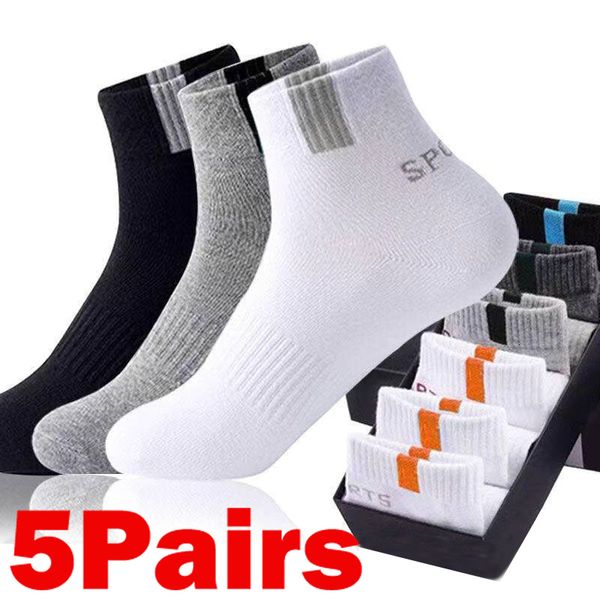 

mens socks 5pairs men bamboo fiber autumn winter men socks breathable cotton sports sock breathable deodorant business socks size 3745 23072, Black