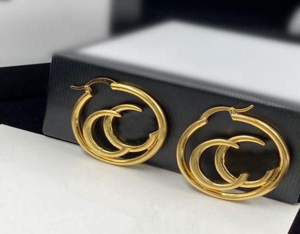 

designer earrings ear stud designers 18k gold plated geometry double letters women earring classical wedding party jewerlry3690599, Golden;silver