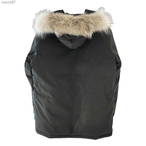 

famous designer luxury mens down jacket canada north winter hooded coat real wolf collar comfortable and warm jackets men women clothing win, Black