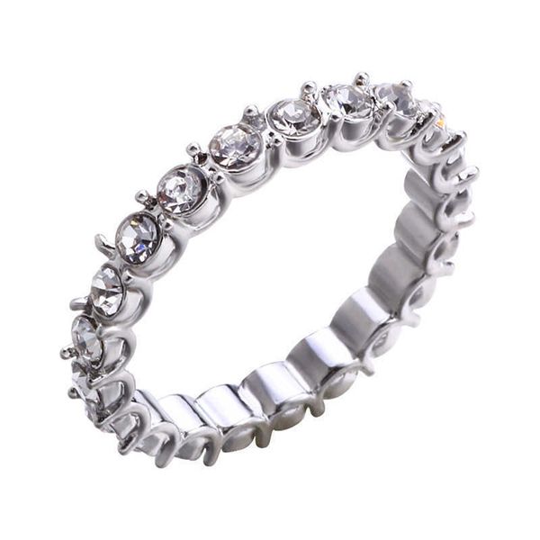 

luxury vintage silver color engagement wedding band eternity ring for women gift ladies love wholesale lots bulk jewelry kipa
