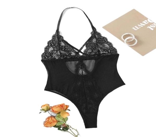 

plus contrast floral lace teddy bodysuit i1it0123456213482103470519, Black;white