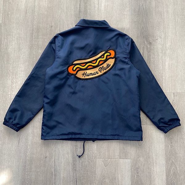 

mens jackets human made oversized embroidery hamburger heart men women 1 wind breaker jackets 230729, Black;brown