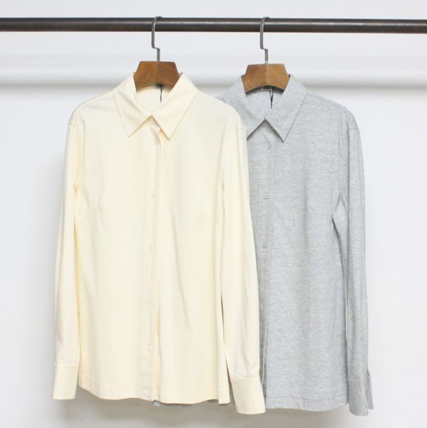 

new t-otemea knitted shirt heather grey cotton slim fit knitted shirt top, White