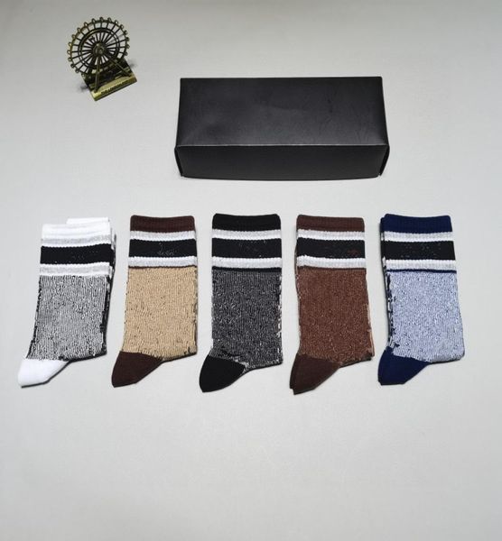 

classic blue letter socks fashion striped stockings with box teenagers athletic stockings hip hop skateboard socks street so7614660, Black