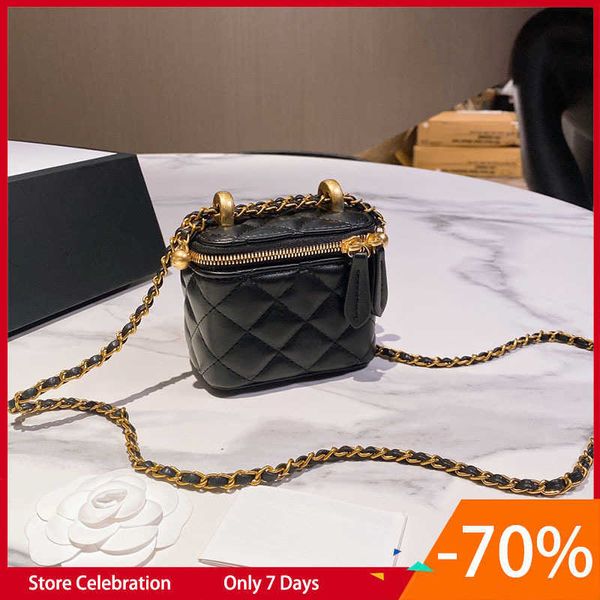 

22ss fashion girls classic double little mini gold ball box bags elegant genuine leather luxury designer womens tiny vanity cosmetic outdoor