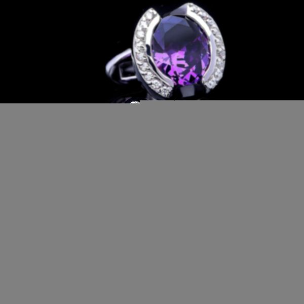 

cuff links kflk jewelry shirt cufflink for mens brand purple crystal cuff link luxury wedding groom button guests 230729, Silver