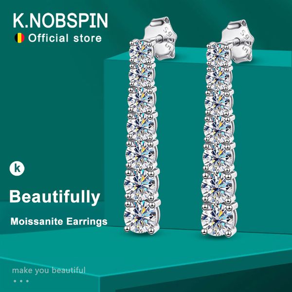 

stud knobspin d vvs1 pandent earrings for woman wedding jewely with gra s925 sterling sliver plated 18k white gold earring 230729, Golden;silver