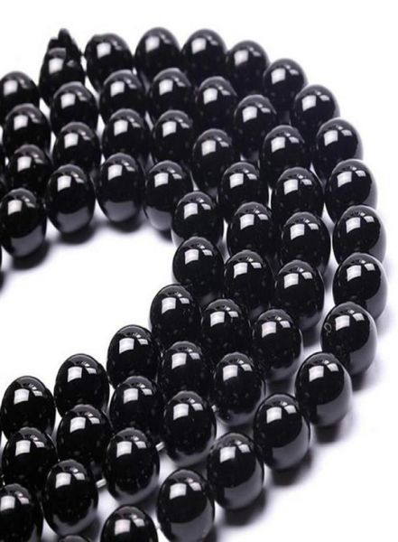 

8mm grade natural stone black agates beads round loose beads onyx diy jewelry making bracelet 414 mm2416481