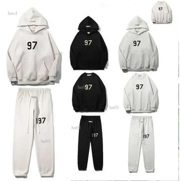 

2023 new ess designer warm hooded hoodies correct edition for men women fog letter of god streetwear pullover sweatshirts hoodyess, Black