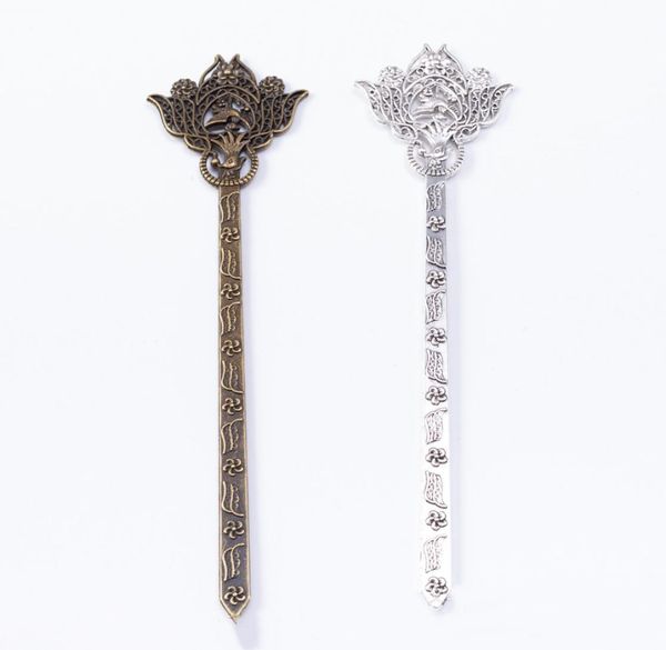 

10pcs 13536mm antique silver color hairpin bronze flower hair stick ancient hairstick metal diy hairwear hair jewelry bookmark7725239, Golden;silver