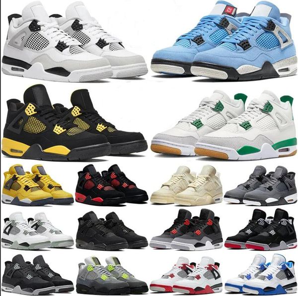 

basketball shoes sneakers designer shoes j4 4s luxurys for men air jumpman 4 4s black cat 4s pine green black cat canvas red whiteretro mili