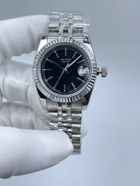 

ladies watches automatic mechanical movement 31mm full stainless steel strap womens wristwatches diamond bezel fashion dress gifts montre lu, Slivery;golden