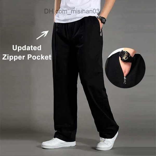 

men's pants men's fat pants plus size cargo sports pants extra large casual large loose trouser sports street suit tactical youth, Black