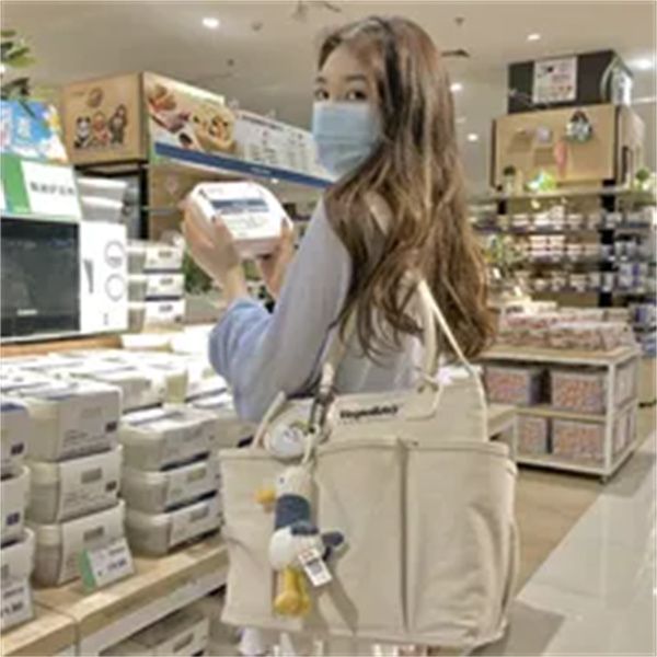 

maternity bag for baby stroller cart nappy diaper bags canvas mommy bag shoulder tote multifunctional pockets handbag for mom a4, Black