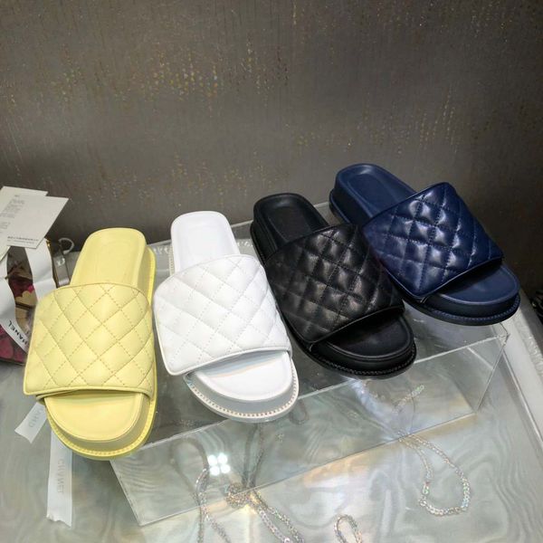 

designer sliders flat sandal women slippers flip flops three dimensional technology candy colored paint button designers heel summer slipper, Black