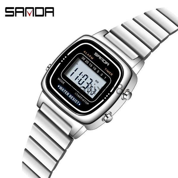

other watches sanda new fashion electronic movement watch 30m sport waterproof shockproof digital watch men women student clock reloj hombre, Slivery;black